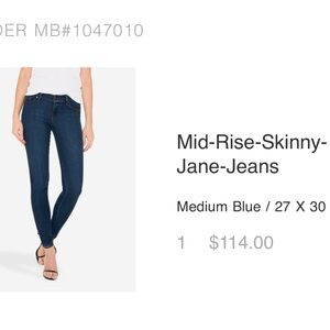 Mid-Rise Skinny Jeans - Medium Blue
